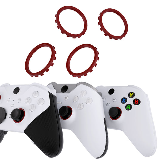 eXtremeRate Custom Accent Rings for eXtremeRate ASR Version Shell, Compatible with Xbox Series X/S Controller & Xbox One Elite (Model 1698) & Elite Series 2 (Model 1797 and Core Model 1797) Controller - Carmine Red eXtremeRate