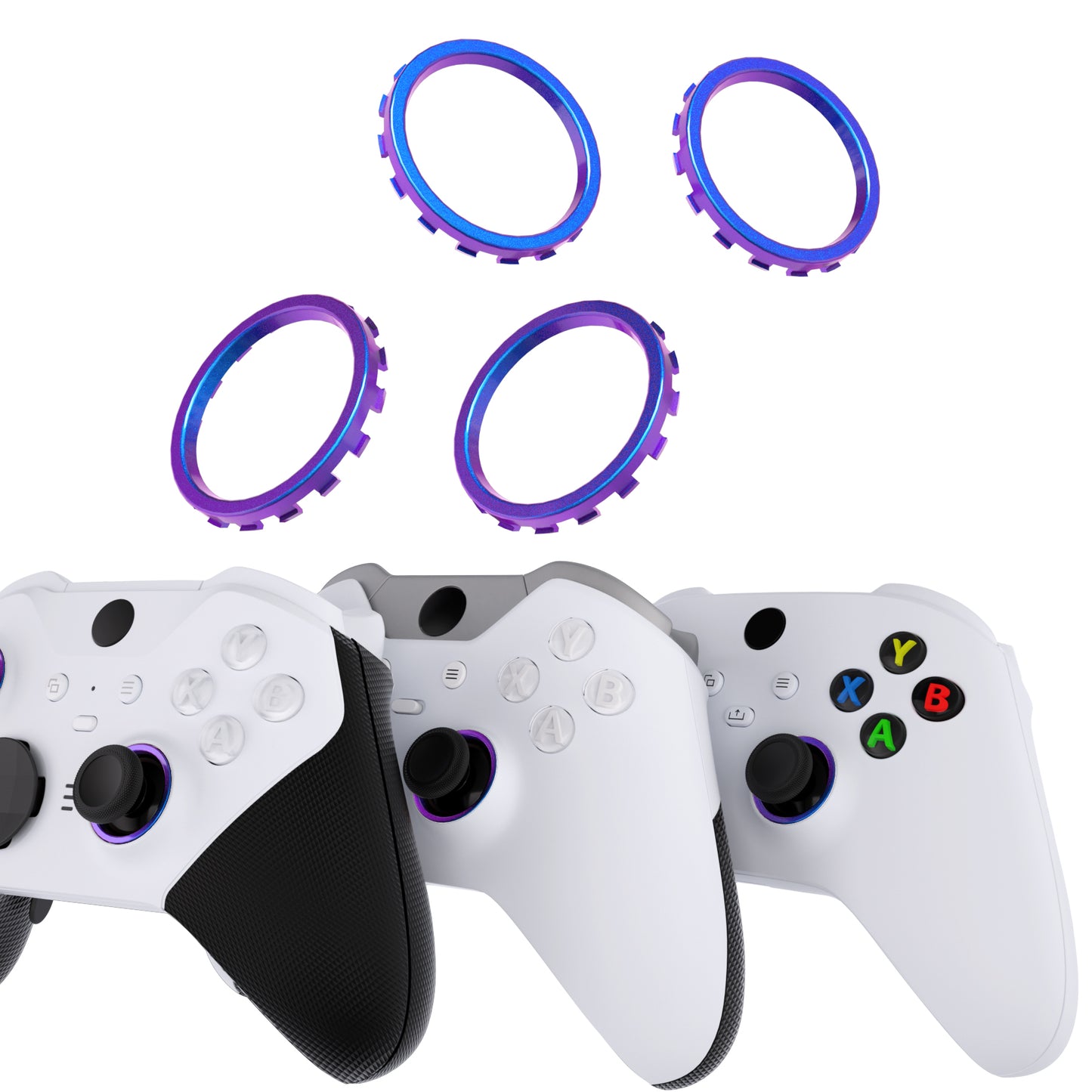 eXtremeRate Custom Accent Rings for eXtremeRate ASR Version Shell, Compatible with Xbox Series X/S Controller & Xbox One Elite (Model 1698) & Elite Series 2 (Model 1797 and Core Model 1797) Controller - Chameleon Purple Blue eXtremeRate