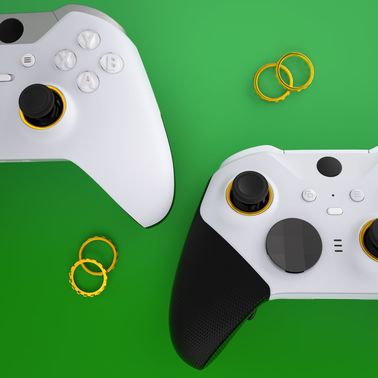 eXtremeRate Custom Accent Rings for eXtremeRate ASR Version Shell, Compatible with Xbox Series X/S Controller & Xbox One Elite (Model 1698) & Elite Series 2 (Model 1797 and Core Model 1797) Controller - Chrome Gold eXtremeRate