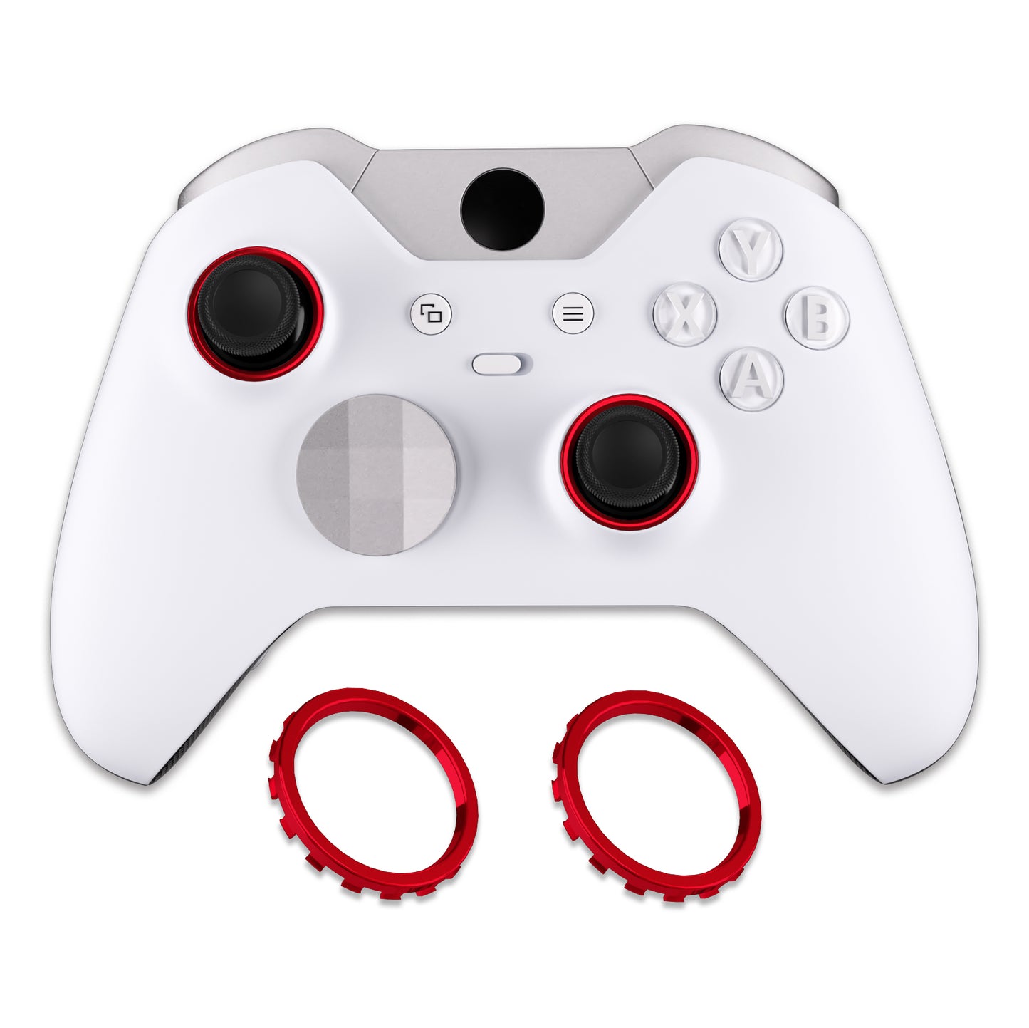 eXtremeRate Custom Accent Rings for eXtremeRate ASR Version Shell, Compatible with Xbox Series X/S Controller & Xbox One Elite (Model 1698) & Elite Series 2 (Model 1797 and Core Model 1797) Controller - Chrome Red eXtremeRate
