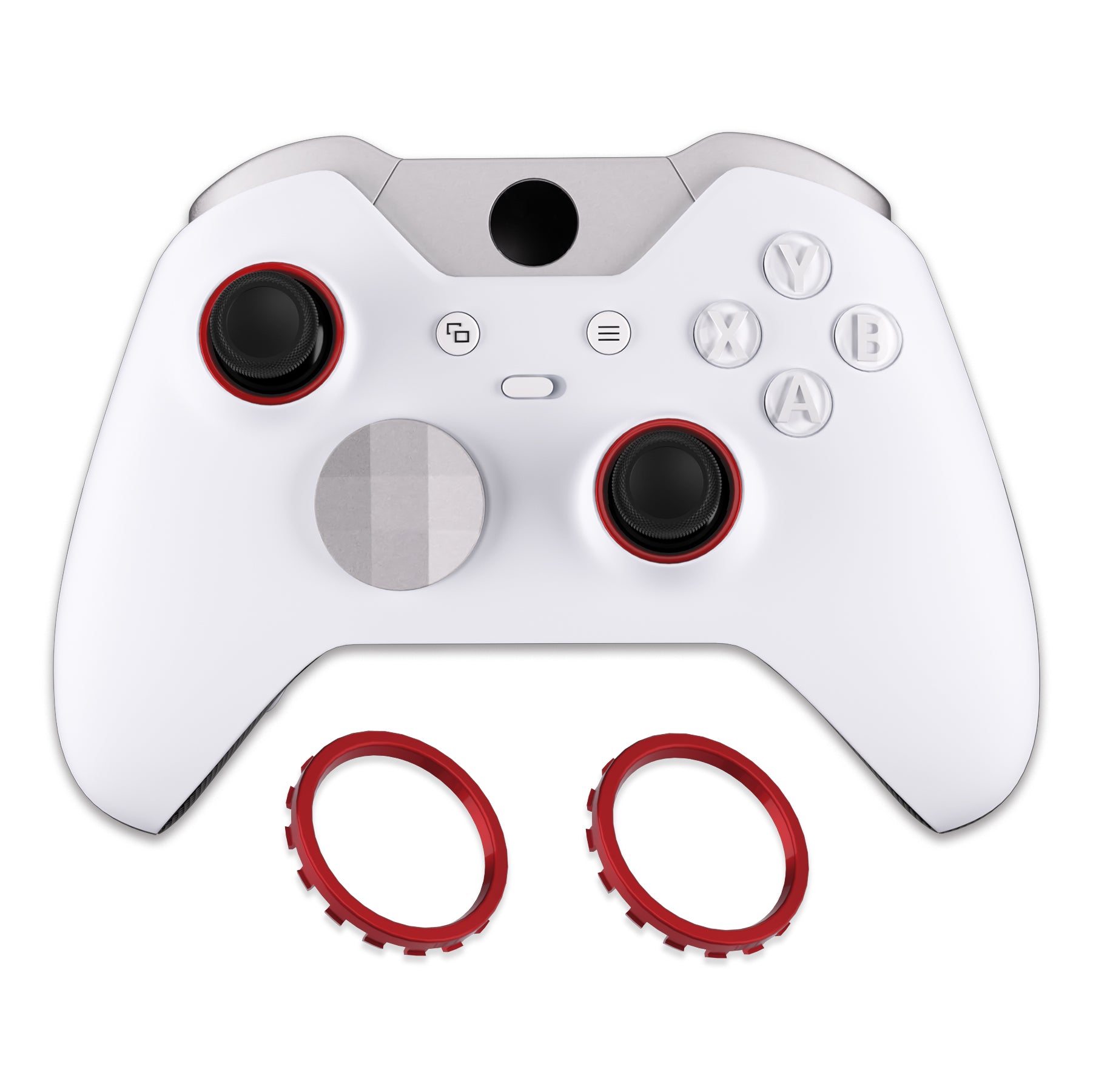 eXtremeRate Custom Accent Rings for eXtremeRate ASR Version Shell, Compatible with Xbox Series X/S Controller & Xbox One Elite (Model 1698) & Elite Series 2 (Model 1797 and Core Model 1797) Controller - Scarlet Red eXtremeRate