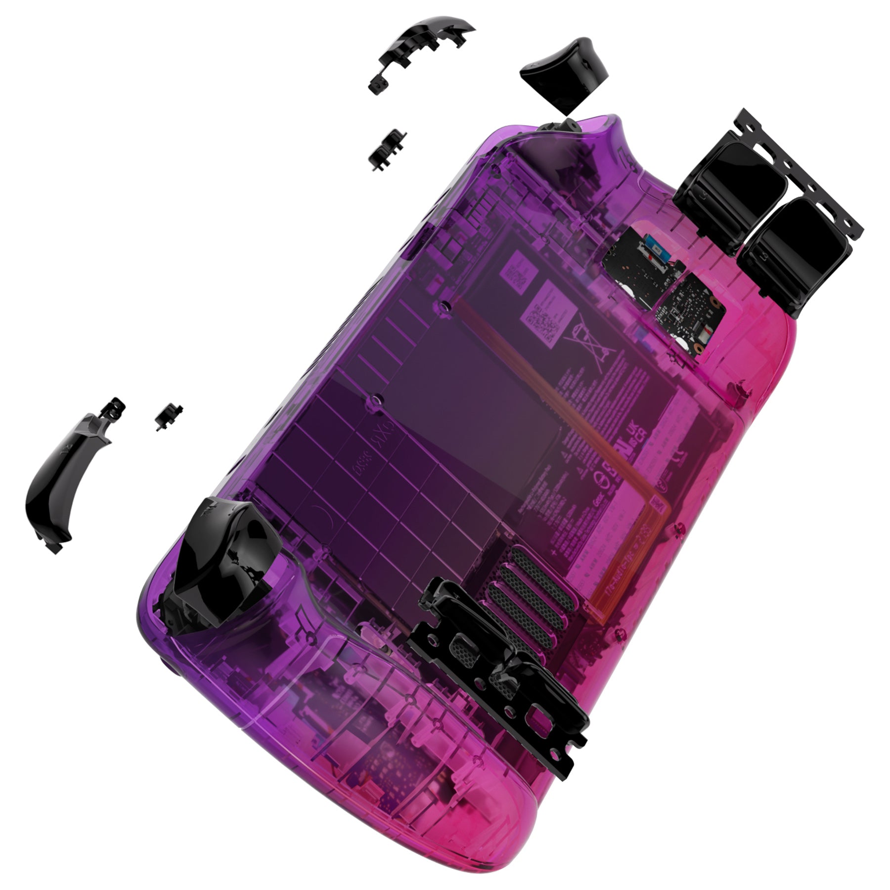 eXtremeRate Gradient Translucent Purple Rose Red Faceplate Back Plate Shell  for Steam Deck, Handheld Console Replacement Housing Case, Custom Full Set  ...