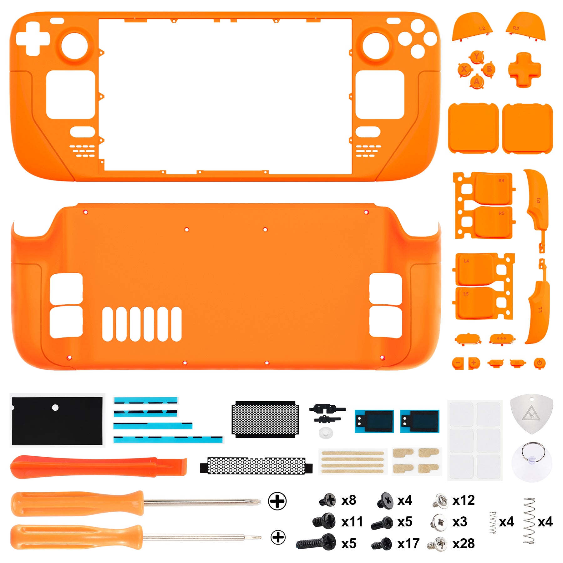 eXtremeRate Orange Custom Faceplate Back Plate Shell for Steam Deck,  Handheld Console Replacement Housing Case, DIY Full Set Shell with Buttons  for Steam Deck Console - Console NOT Included – eXtremeRate Retail