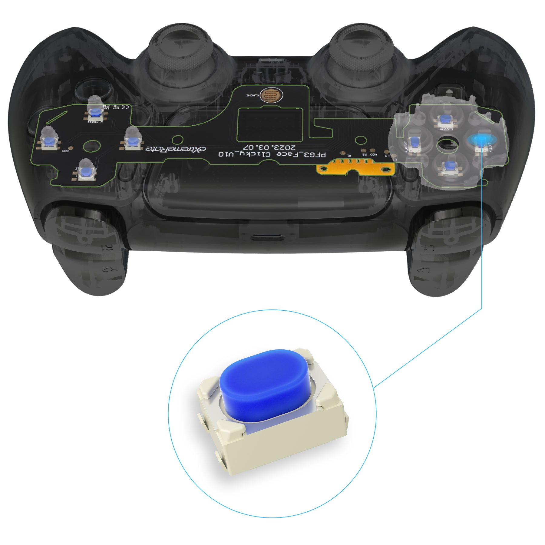 eXtremeRate Retail Custom Tactile Dpad & Action Buttons Face Clicky Kit V3 for ps5 Controller BDM-030