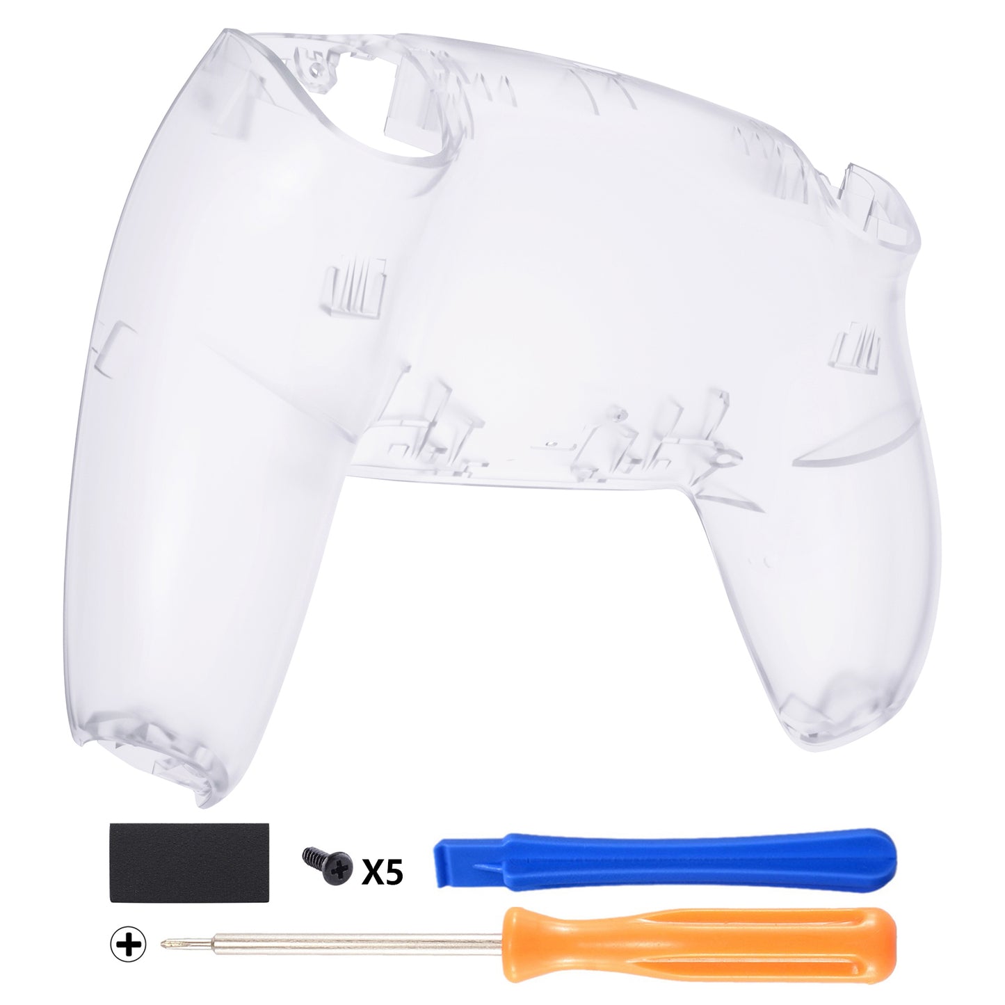 eXtremeRate Replacement Back Housing Bottom Shell Compatible with PS5 Controller - Clear eXtremeRate