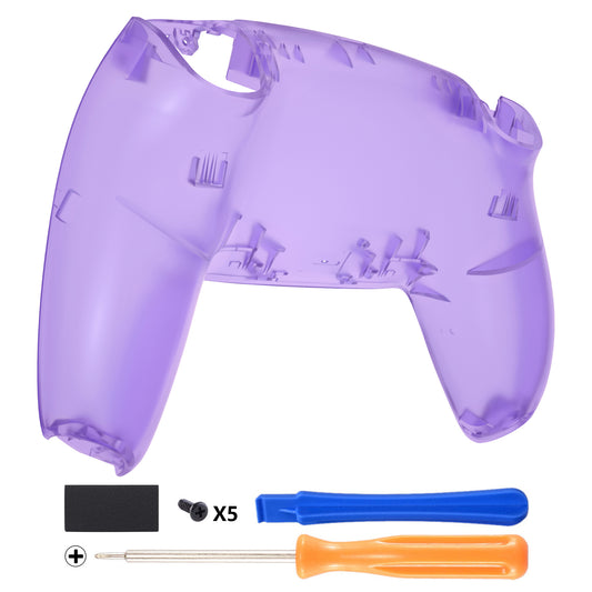 eXtremeRate Replacement Back Housing Bottom Shell Compatible with PS5 Controller - Clear Atomic Purple eXtremeRate