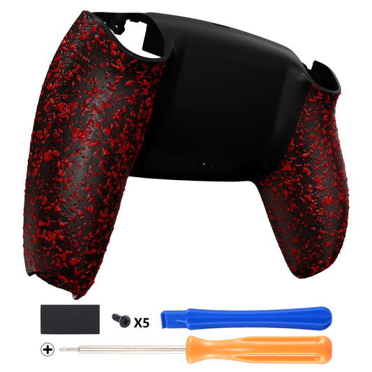 eXtremeRate Replacement Back Housing Bottom Shell Compatible with PS5 Controller - Textured Red eXtremeRate