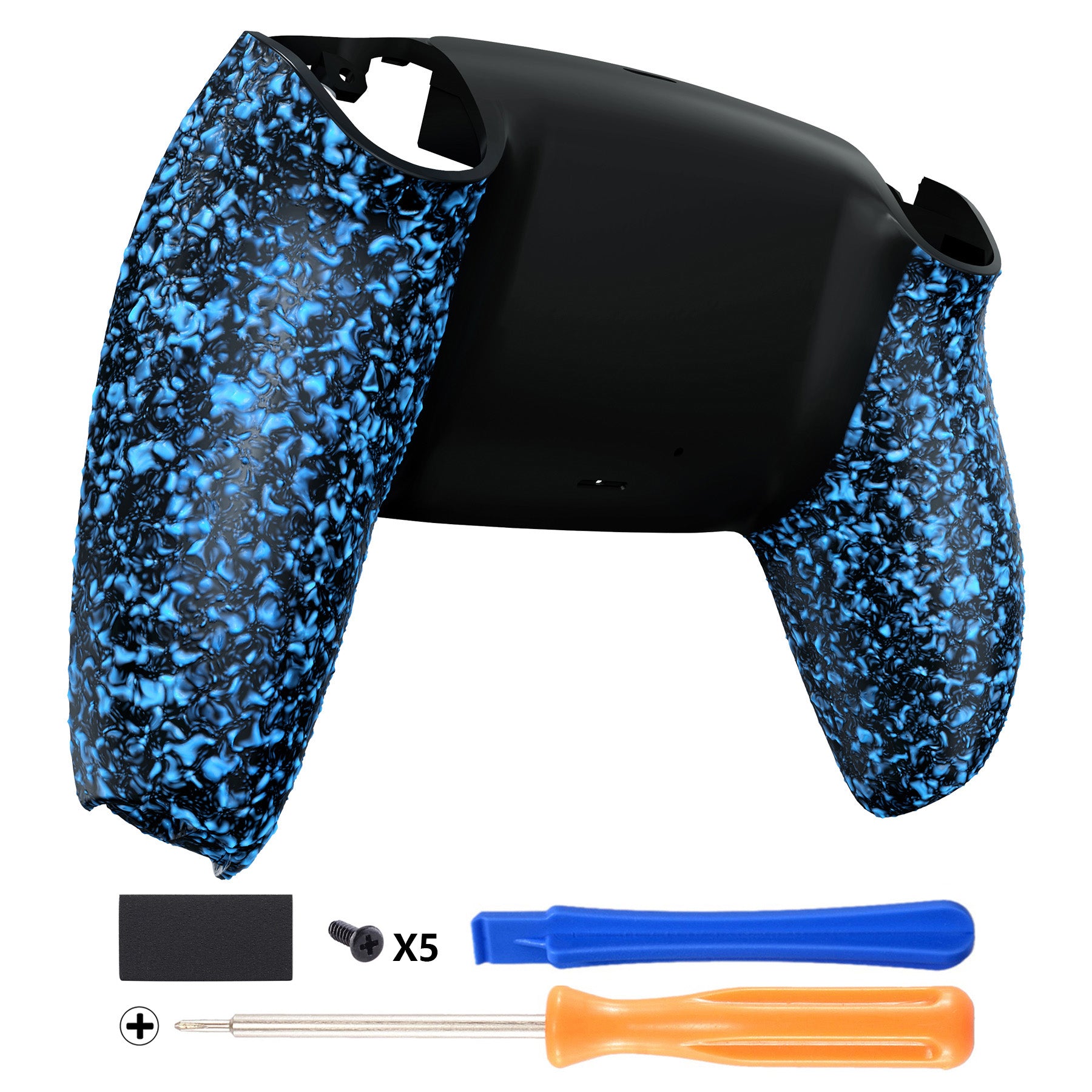 eXtremeRate Replacement Back Housing Bottom Shell Compatible with PS5 Controller - Textured Blue eXtremeRate