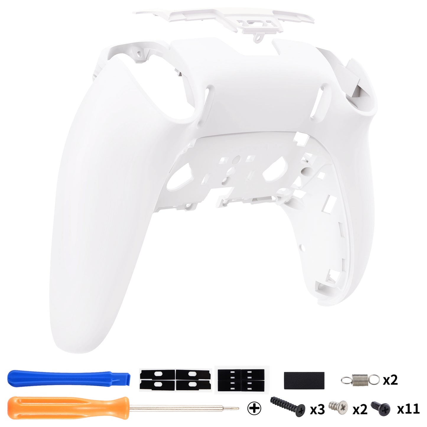 eXtremeRate Replacement Back Housing Bottom Shell Compatible with PS5 Edge Controller - White