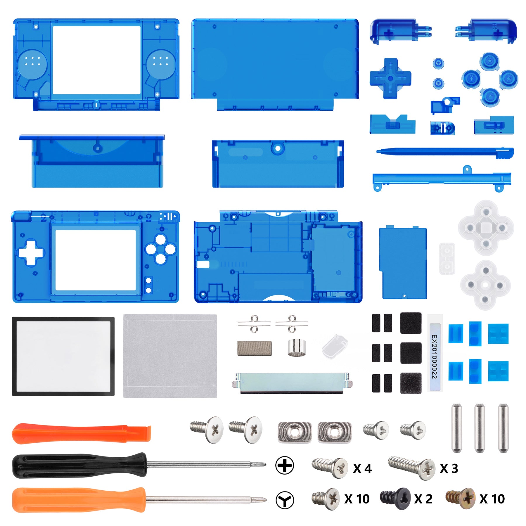 Clear Blue Replacement Full Housing Shell for Nintendo DS Lite