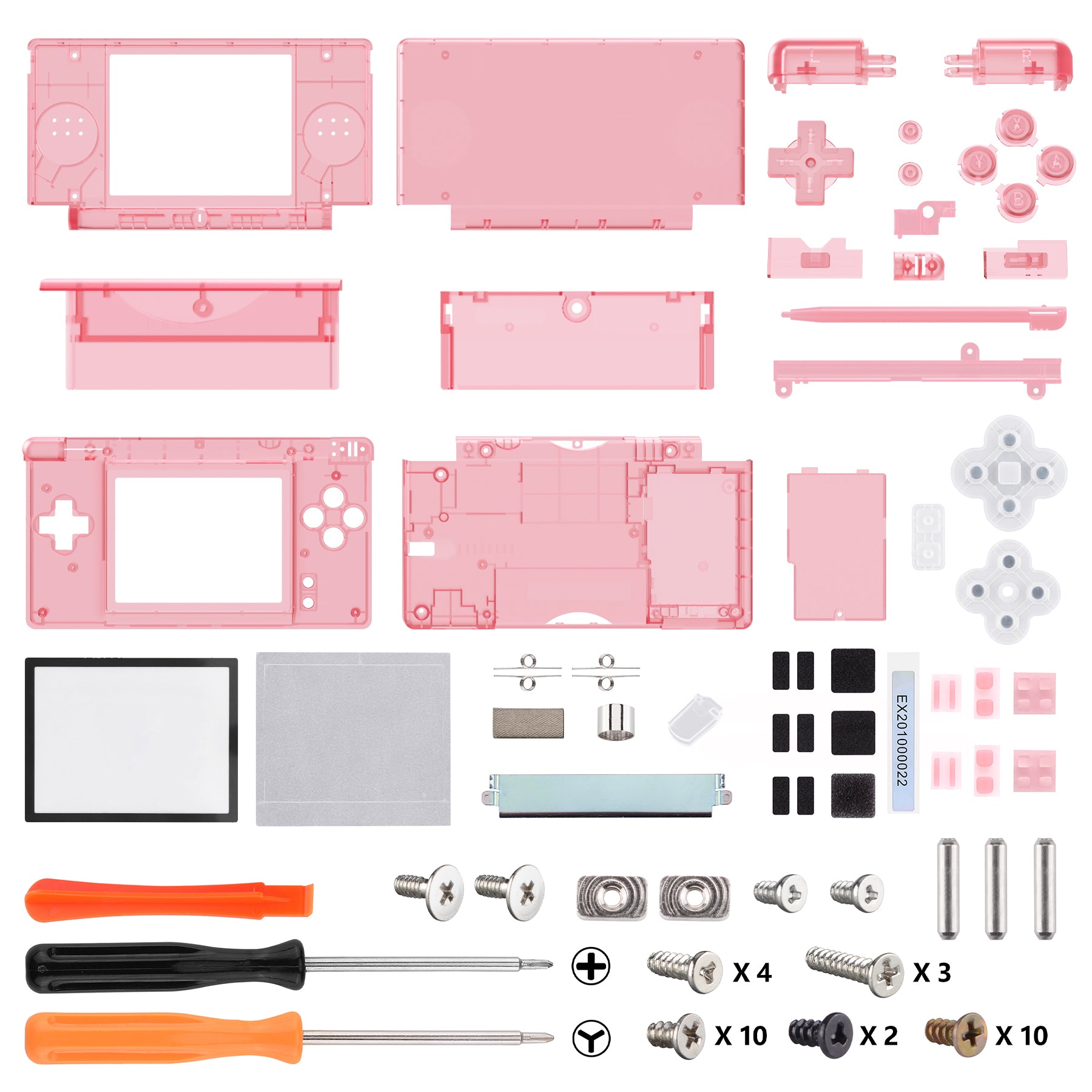 eXtremeRate Retail Cherry Pink Replacement Full Housing Shell for Nintendo DS Lite, Custom Handheld Console Case Cover with Buttons, Screen Lens for Nintendo DS Lite NDSL - Console NOT Included - DSLM5007