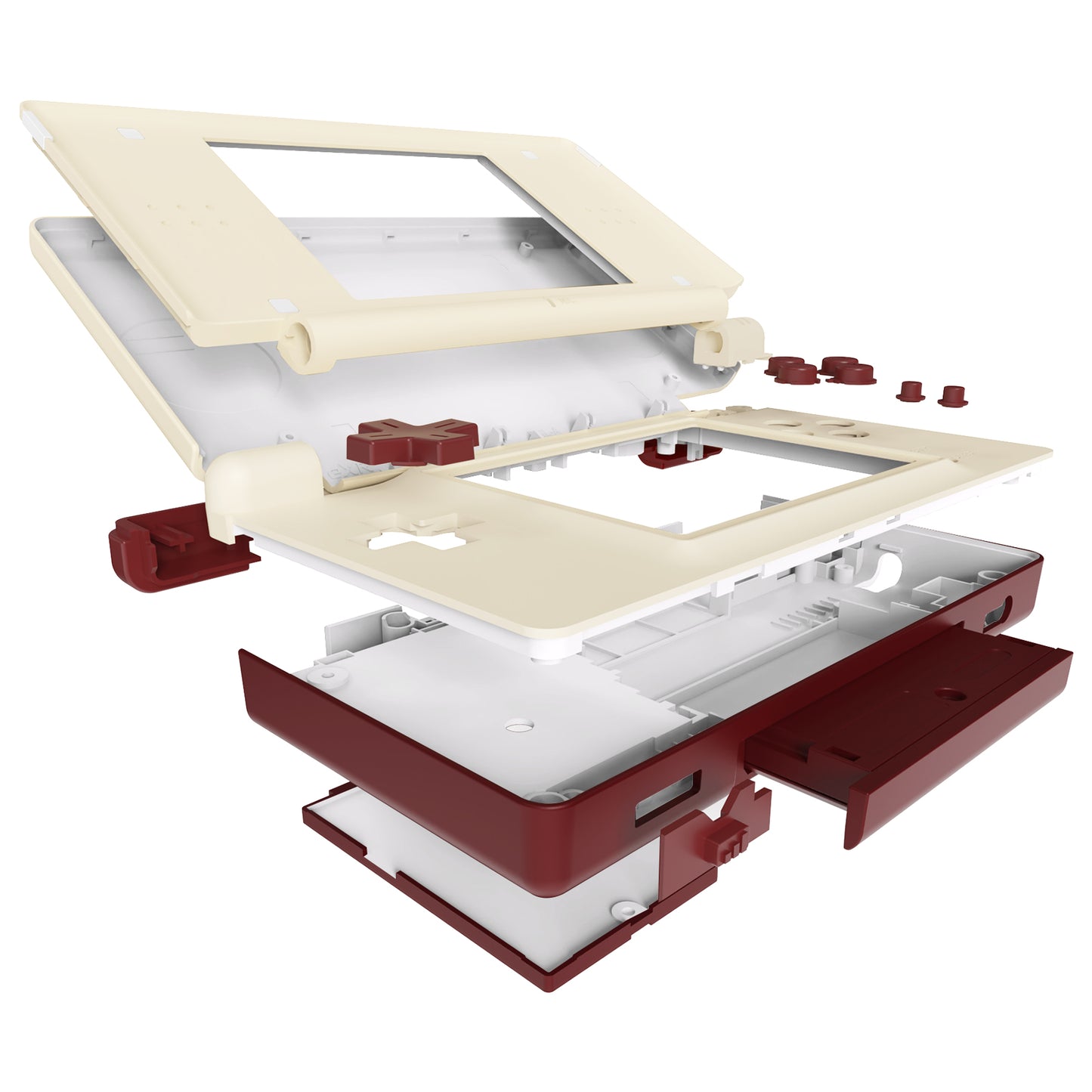 eXtremeRate Replacement Full Housing Shell & Buttons with Screen Lens for Nintendo DS Lite NDSL - Classic FC Style