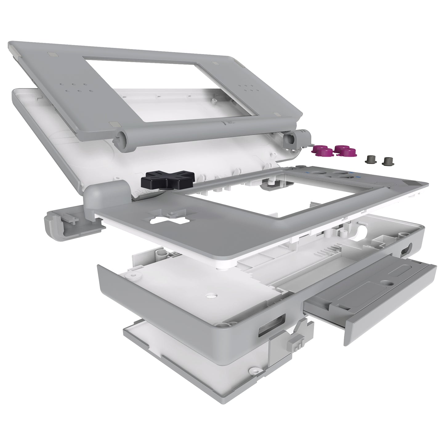 eXtremeRate Replacement Full Housing Shell & Buttons with Screen Lens for Nintendo DS Lite NDSL - Classic 1989 GB DMG-01