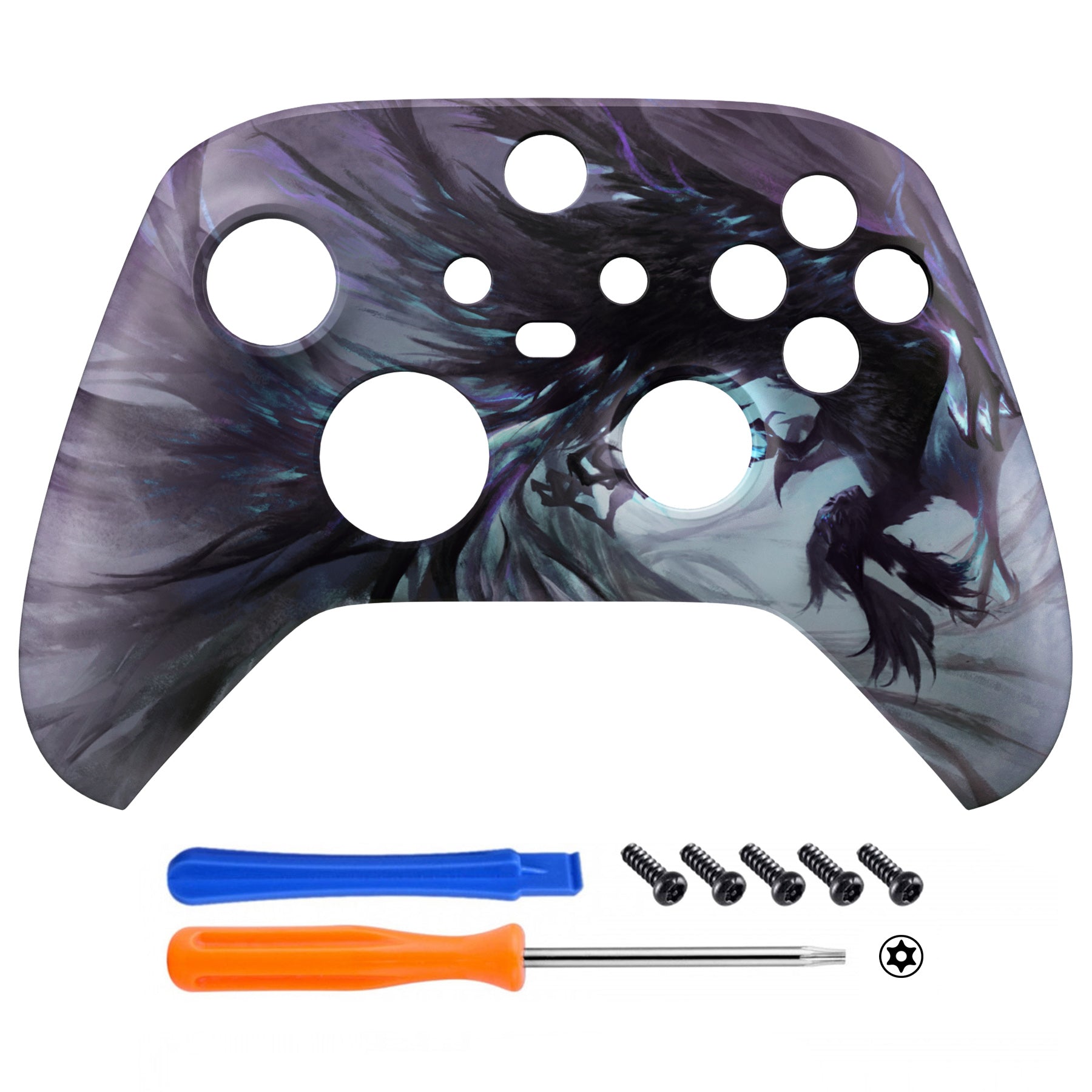 eXtremeRate Retail Dragon Whisper Replacement Part Faceplate, Soft Touch Grip Housing Shell Case for Xbox Series S & Xbox Series X Controller Accessories - Controller NOT Included - FX3R008