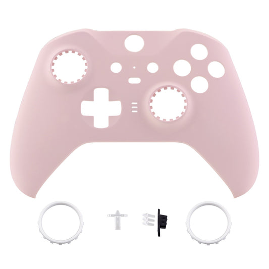 Cherry Blossoms Pink Soft Touch Grip Faceplate Cover, Front Housing Shell Case Replacement Kit for Xbox One Elite Series 2 Controller (Model 1797 and Core Model 1797) - Thumbstick Accent Rings Included - ELP312 eXtremeRate