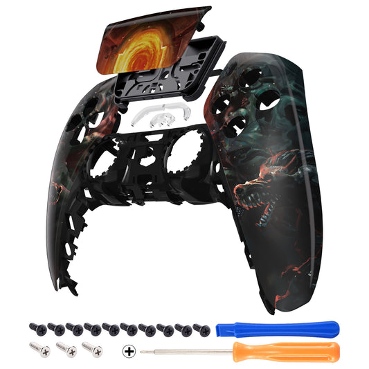 eXtremeRate Retail Entrance of Hell Touchpad Front Housing Shell Compatible with ps5 Controller BDM-010 BDM-020 BDM-030, DIY Replacement Shell Custom Touch Pad Cover Compatible with ps5 Controller - ZPFT1091G3