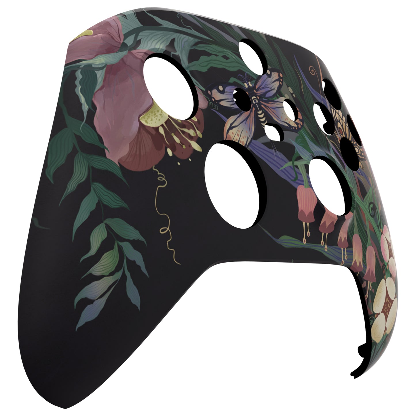 eXtremeRate Retail Mysterious Garden Replacement Part Faceplate, Soft Touch Grip Housing Shell Case for Xbox Series S & Xbox Series X Controller Accessories - Controller NOT Included - FX3T184