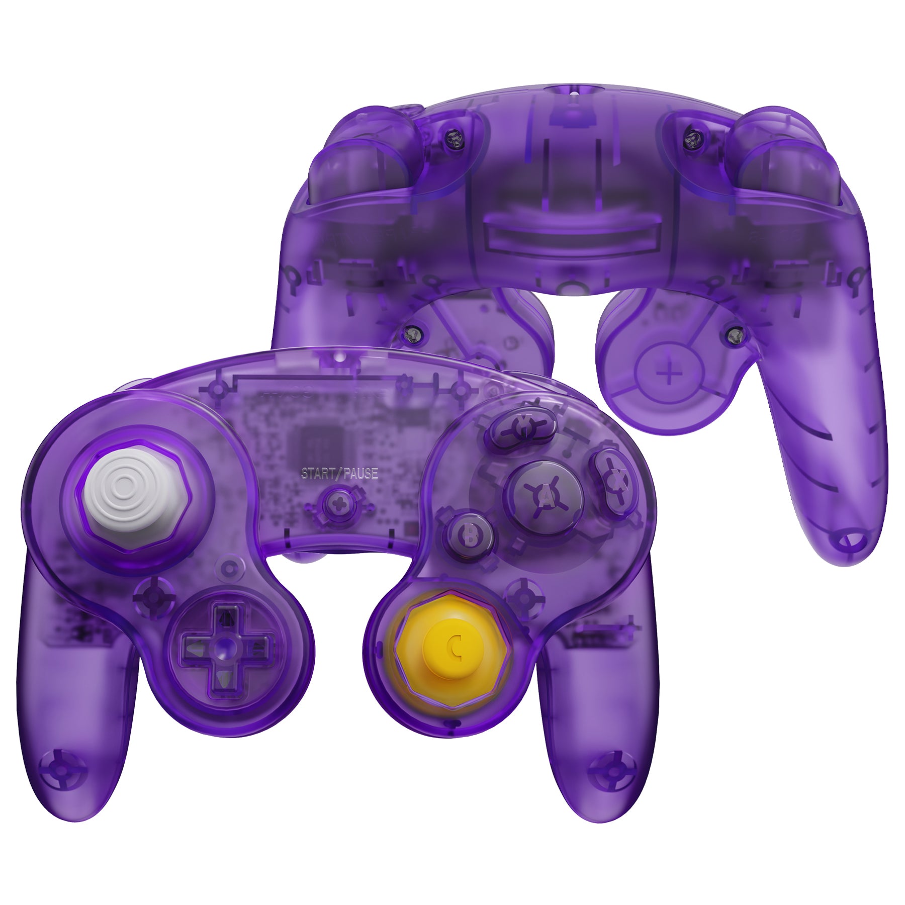 eXtremeRate Replacement Faceplate Backplate with Buttons for Nintendo  GameCube Controller NGC - Clear Atomic Purple