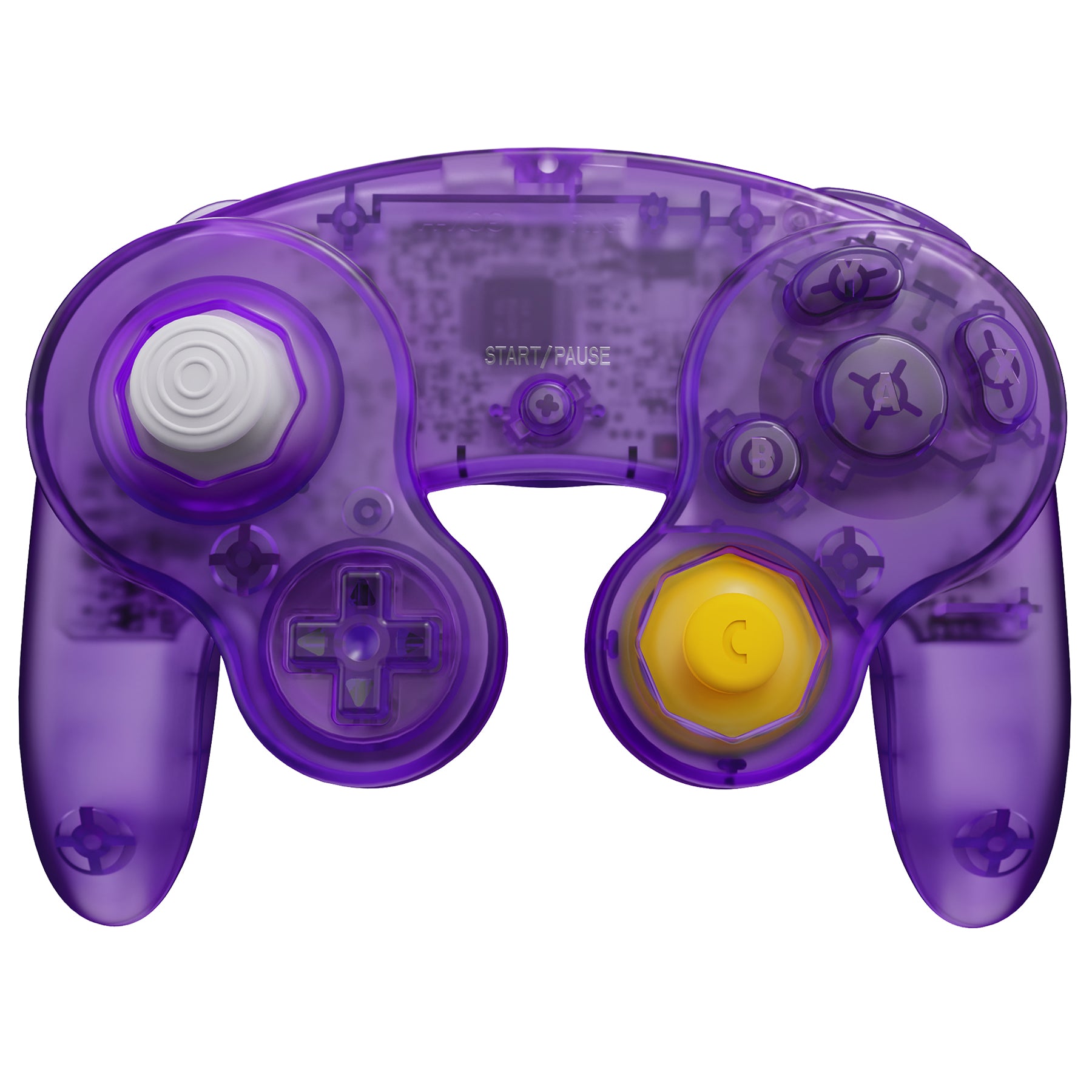 eXtremeRate Clear Atomic Purple Faceplate Backplate for Nintendo 