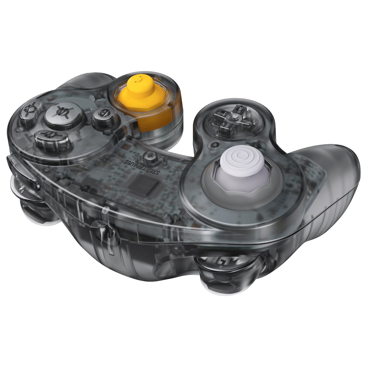 eXtremeRate Replacement  Faceplate Backplate with Buttons for Nintendo GameCube Controller NGC - Clear Black eXtremeRate