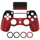 eXtremeRate Ghost Redesigned Front Housing Shell with Touch Pad Compatible with PS4 Slim Pro Controller JDM-040/050/055 - Shadow Scarlet Red