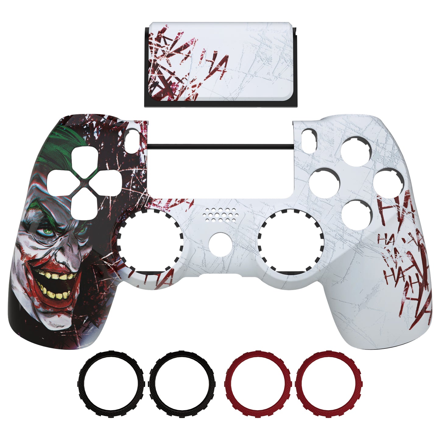 eXtremeRate Ghost Redesigned Front Housing Shell with Touch Pad Compatible with PS4 Slim Pro Controller JDM-040/050/055 - Clown HAHAHA