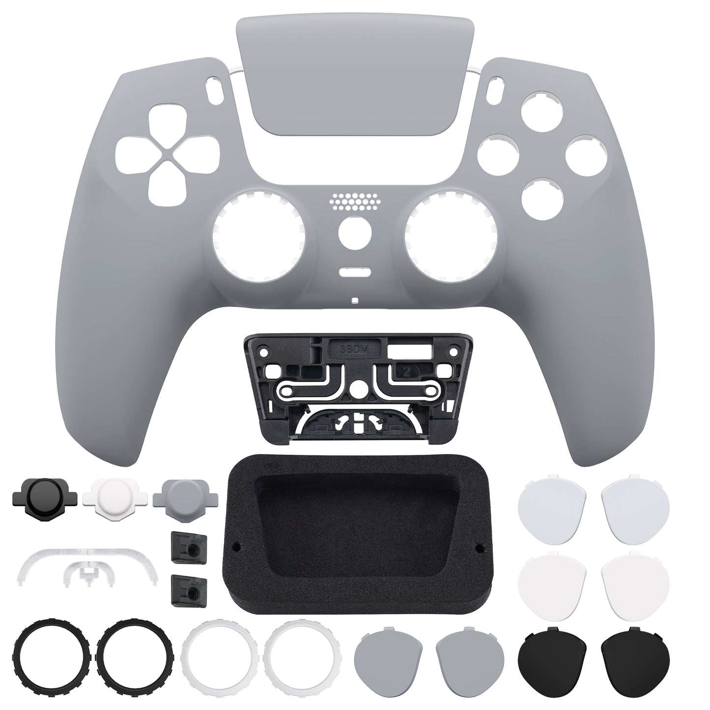 eXtremeRate LUNA Redesigned Replacement Front Shell with Touchpad Compatible with PS5 Controller BDM-010/020/030/040/050 - New Hope Gray