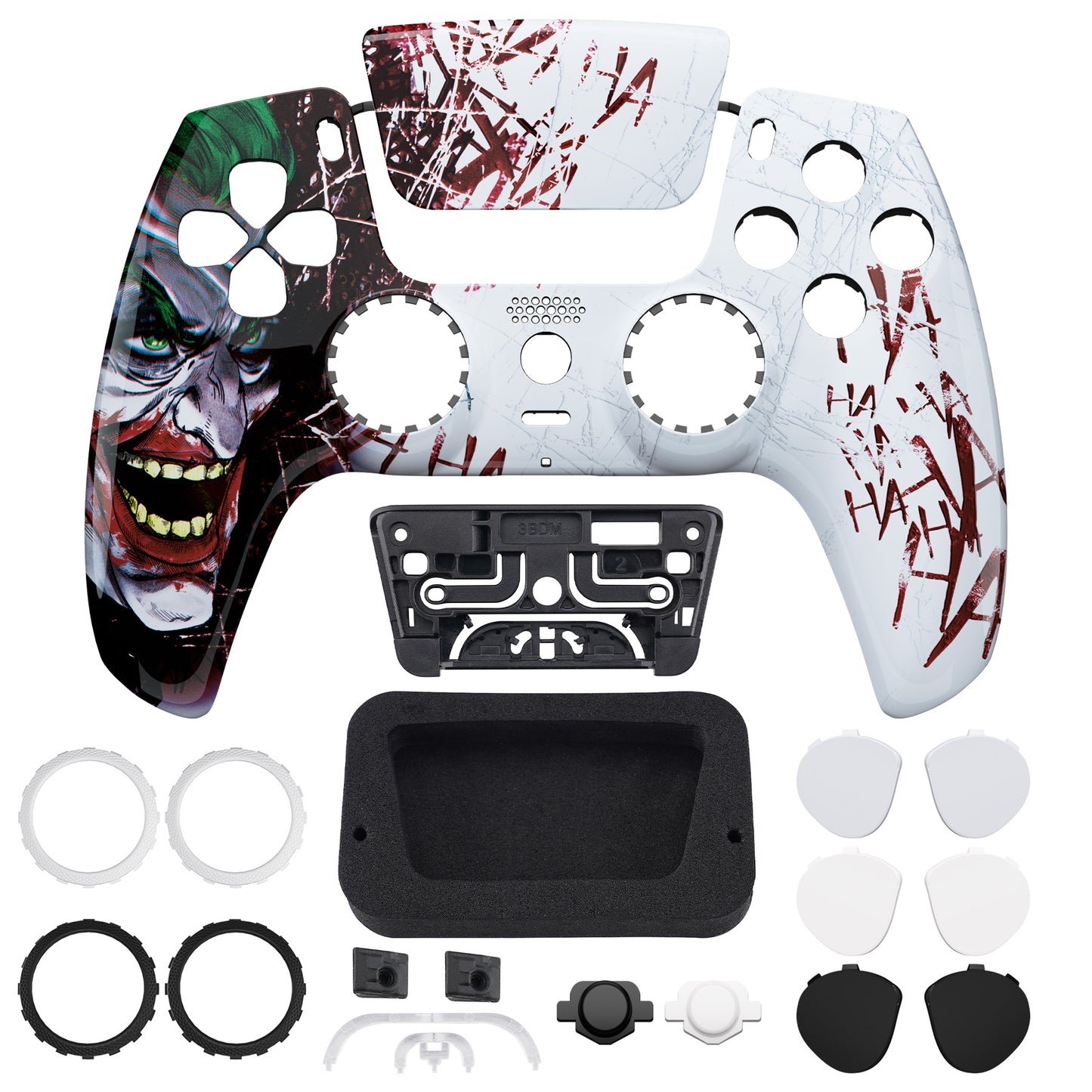 eXtremeRate LUNA Redesigned Replacement Front Shell with Touchpad Compatible with PS5 Controller BDM-010/020/030/040/050 - Clown HAHAHA