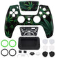 eXtremeRate LUNA Redesigned Replacement Front Shell with Touchpad Compatible with PS5 Controller BDM-010/020/030/040/050 - Green Weeds