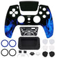 eXtremeRate LUNA Redesigned Replacement Front Shell with Touchpad Compatible with PS5 Controller BDM-010/020/030/040/050 - Blue Flame