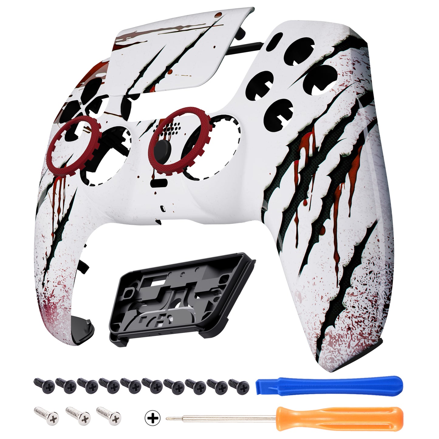 eXtremeRate Retail LUNA Redesigned Wild Attack Front Shell Touchpad Compatible with ps5 Controller BDM-010 BDM-020 BDM-030, DIY Replacement Housing Custom Touch Pad Cover Compatible with ps5 Controller - GHPFT007