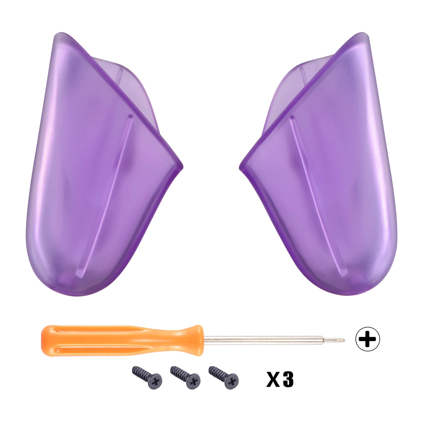 eXtremeRate Replacement Handle Grips for Nintendo Switch Pro Controller - Clear Atomic Purple eXtremeRate