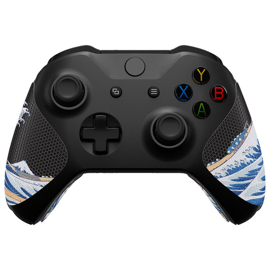 eXtremeRate Retail The Great Wave Off Kanagawa Anti-Skid Sweat-Absorbent Controller Grip for Xbox One S & X, Xbox One Controller, Professional Textured Soft Rubber Pads Handle Grips for Xbox One, Xbox One S/X Controller - GX00170
