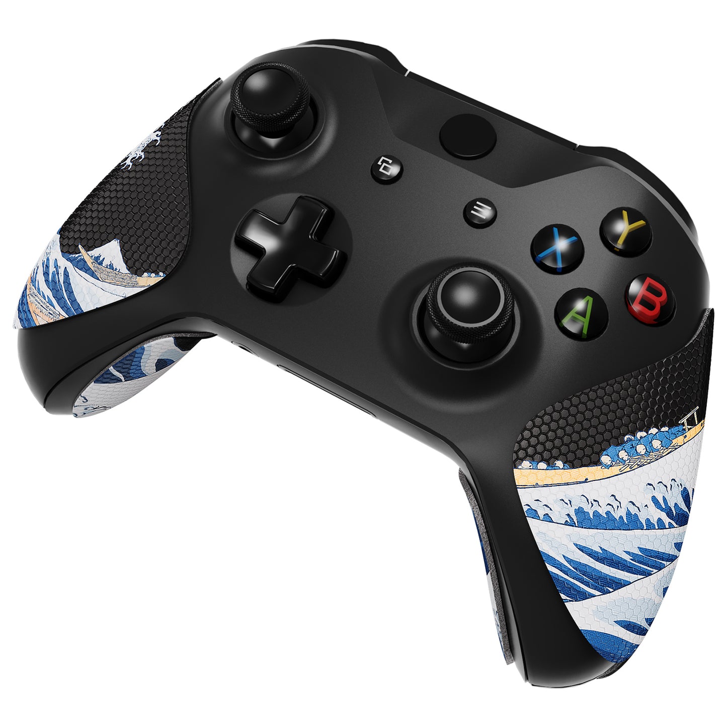 eXtremeRate Retail The Great Wave Off Kanagawa Anti-Skid Sweat-Absorbent Controller Grip for Xbox One S & X, Xbox One Controller, Professional Textured Soft Rubber Pads Handle Grips for Xbox One, Xbox One S/X Controller - GX00170