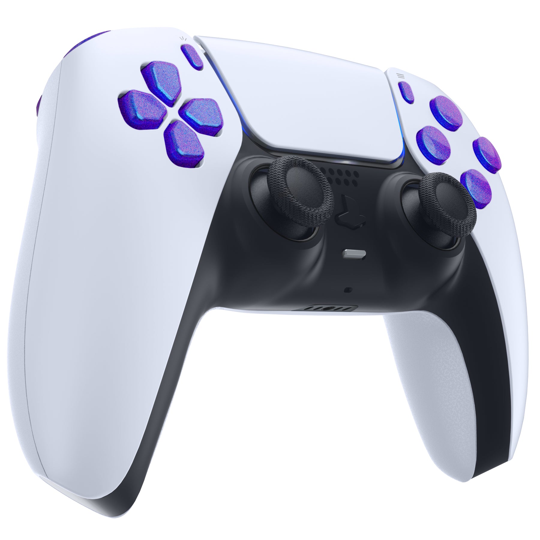 eXtremeRate Replacement Full Set Buttons Compatible with PS5 Controller BDM-030/040 - Chameleon Purple Blue eXtremeRate