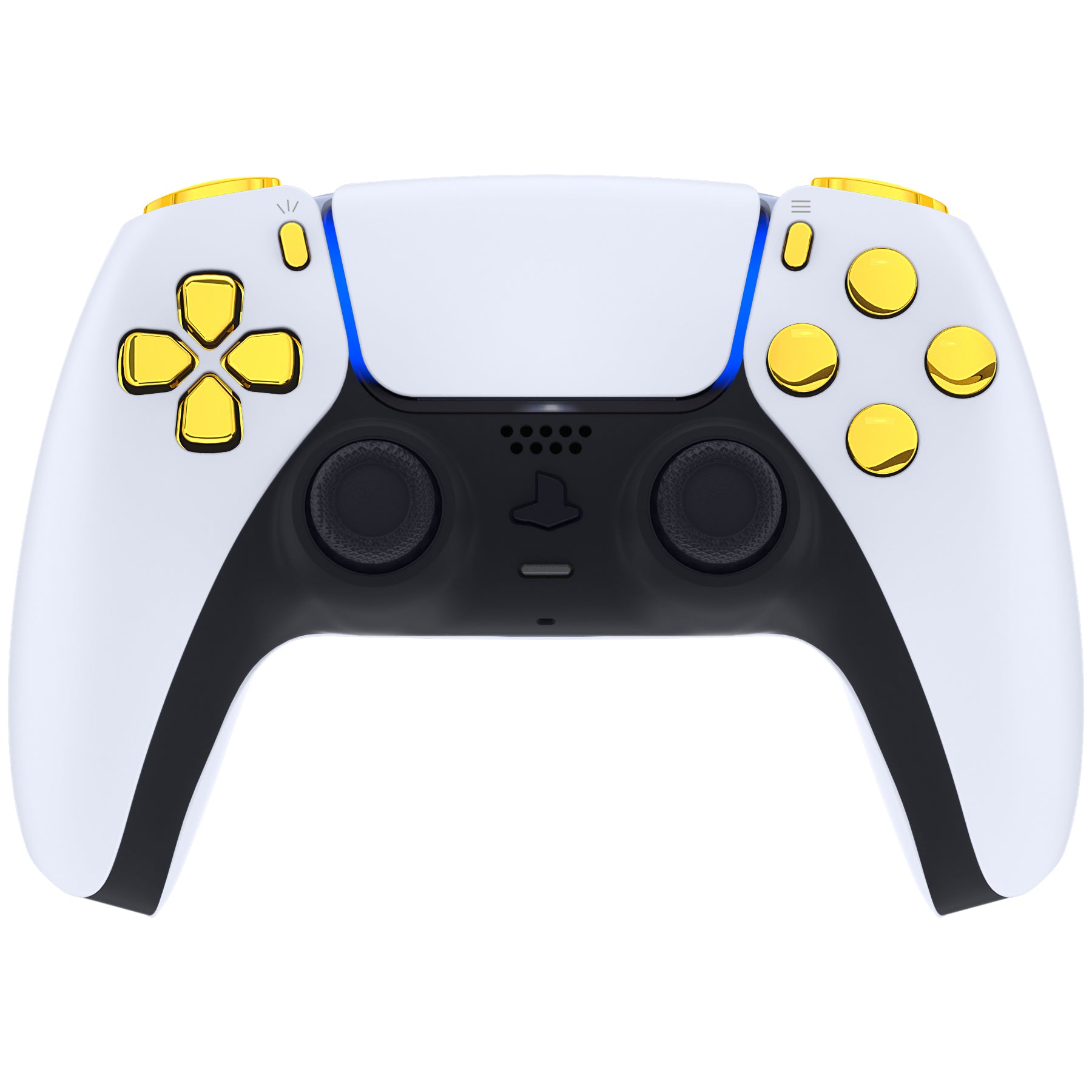 eXtremeRate Replacement Full Set Buttons Compatible with PS5 Controller BDM-030/040 - Chrome Gold eXtremeRate