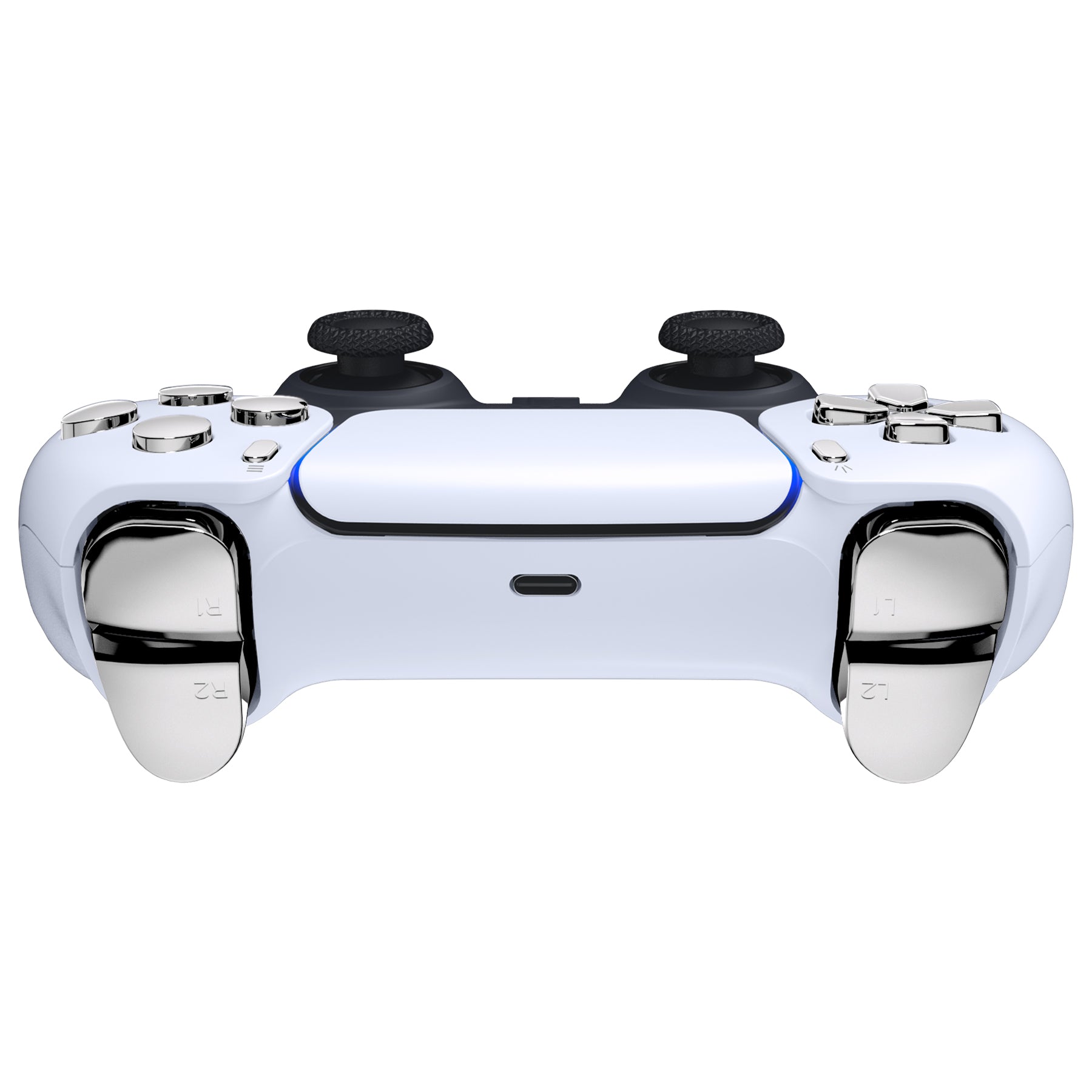 eXtremeRate Replacement Full Set Buttons Compatible with PS5 Controller  BDM-030/040 - Chrome Silver