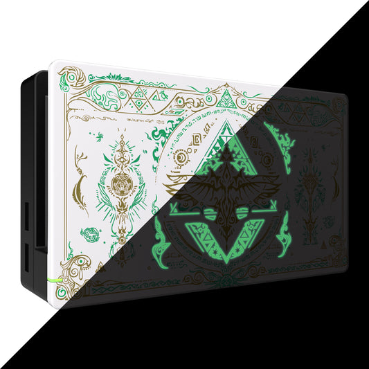 eXtremeRate Retail Custom Faceplate for Nintendo Switch Dock - Glow in Dark - Totem of Kingdom White - FDT110