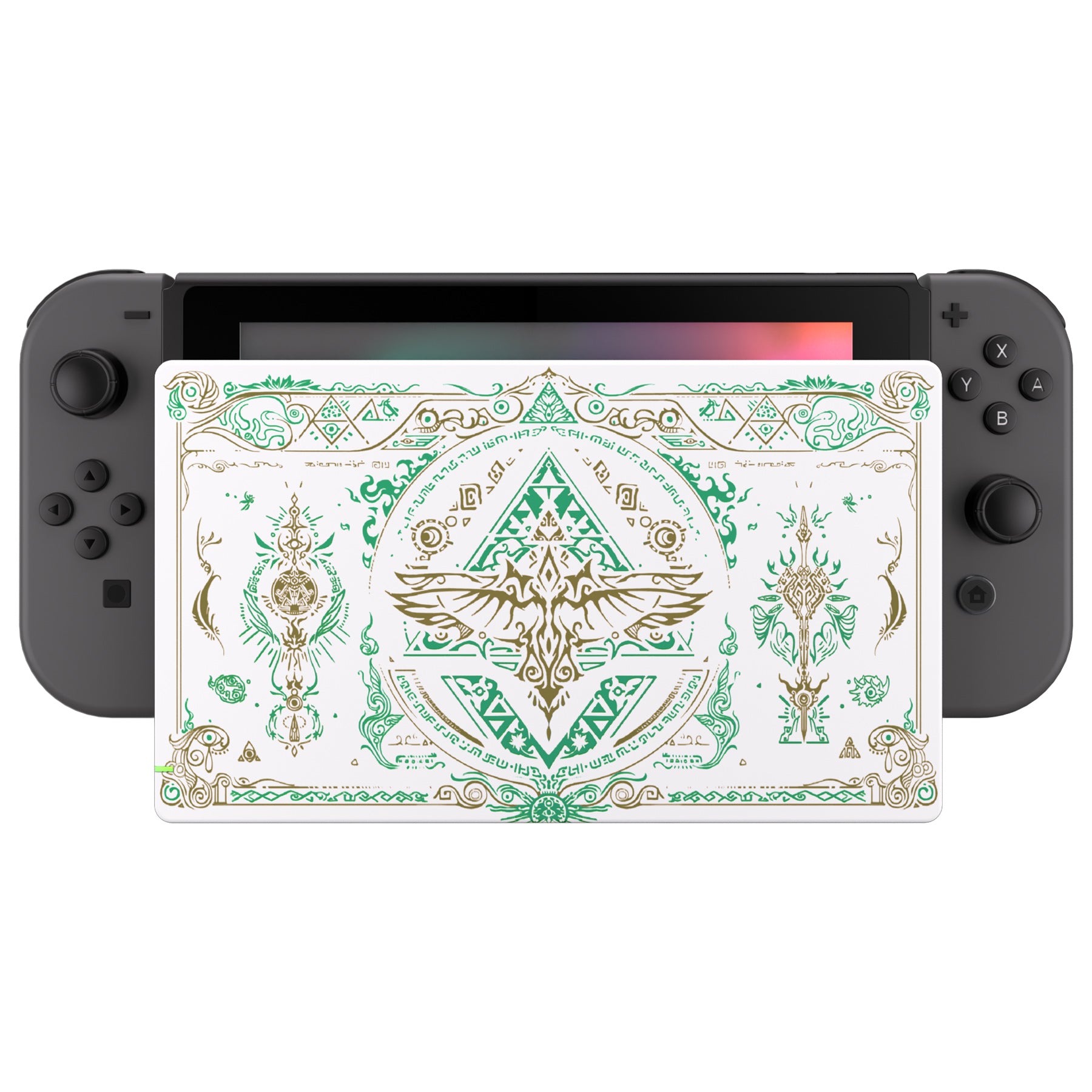 eXtremeRate Retail Custom Faceplate for Nintendo Switch Dock - Glow in Dark - Totem of Kingdom White - FDT110