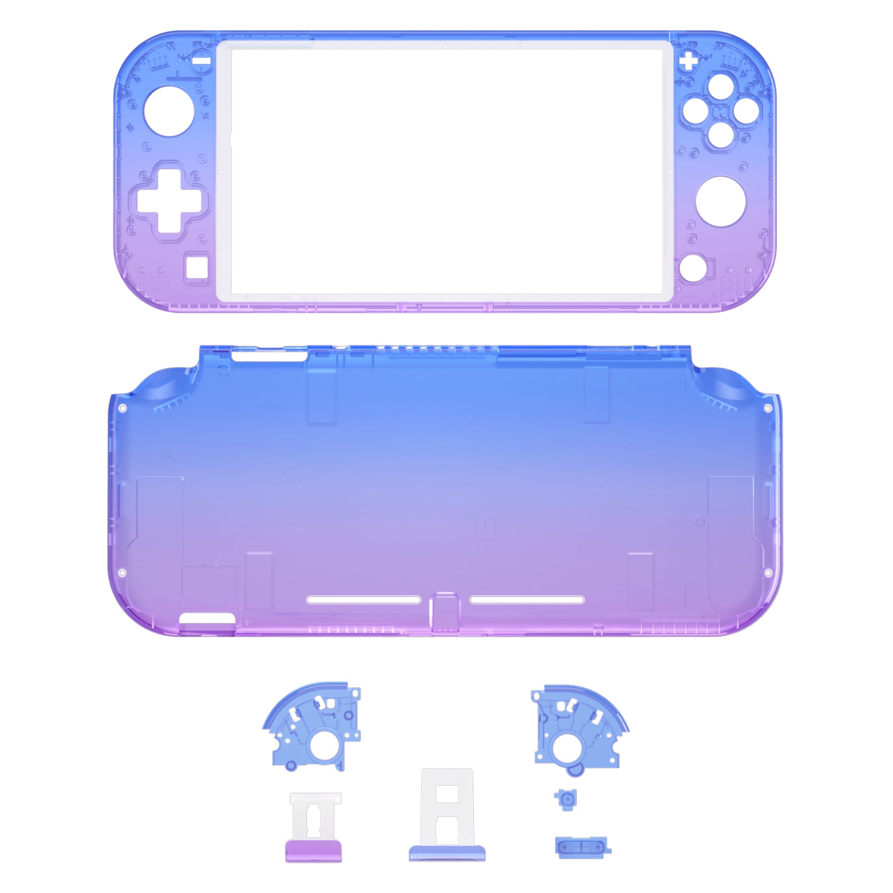 eXtremeRate Replacement Housing Shell for with Screen Protector for  Nintendo Switch Lite - Gradient Translucent Bluebell