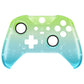 eXtremeRate Retail Gradient Translucent Green Blue Faceplate Cover, Glossy Front Housing Shell Case Replacement Kit for Xbox One Elite Series 2 Controller (Model 1797 and Core Model 1797) - Thumbstick Accent Rings Included - ELP336