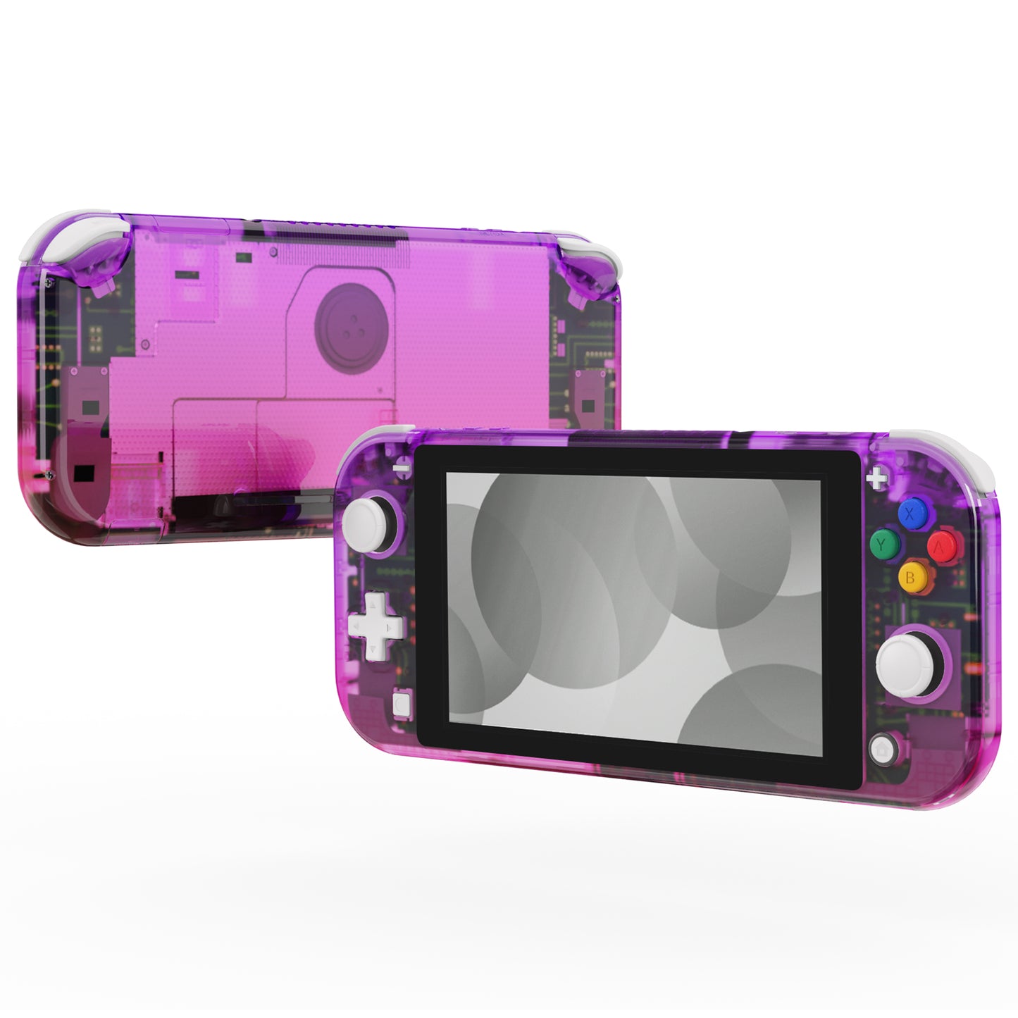 eXtremeRate Retail Gradient Translucent Purple Rose Red DIY Replacement Shell for Nintendo Switch Lite, NSL Handheld Controller Housing with Screen Protector, Custom Case Cover for Nintendo Switch Lite - DLP318