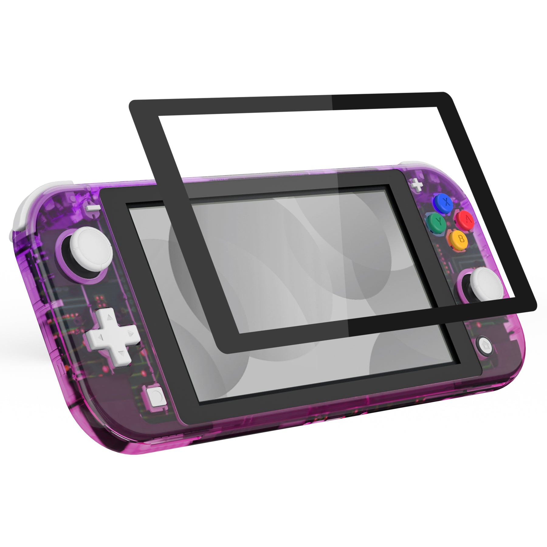 eXtremeRate Replacement Housing Shell for with Screen Protector for  Nintendo Switch Lite - Gradient Translucent Purple Rose Red