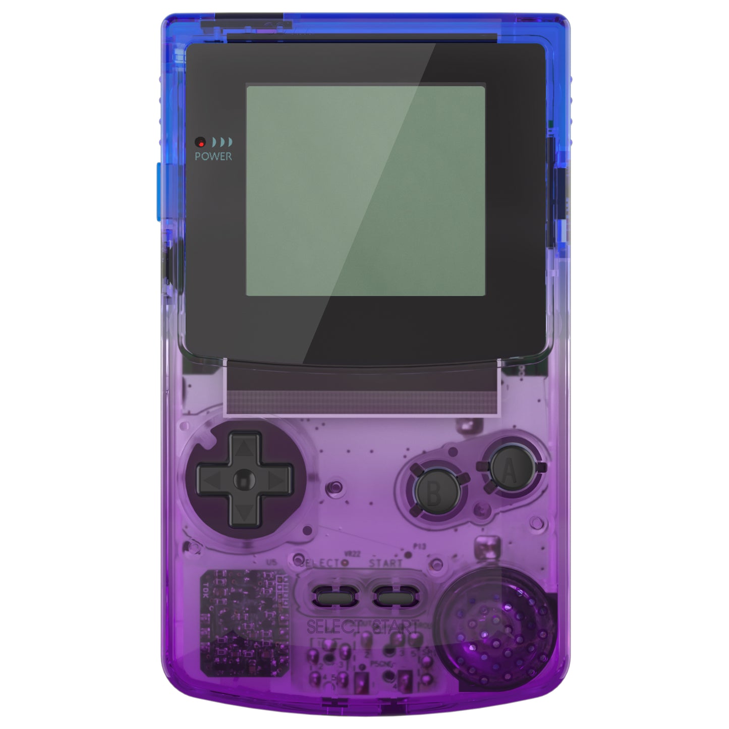 IPS Ready Upgraded GBC Replacement Full Set Shells with Buttons for Gameboy Color, Compatible with GBC OSD IPS & Regular IPS & Standard LCD - Gradient Translucent Bluebell eXtremeRate