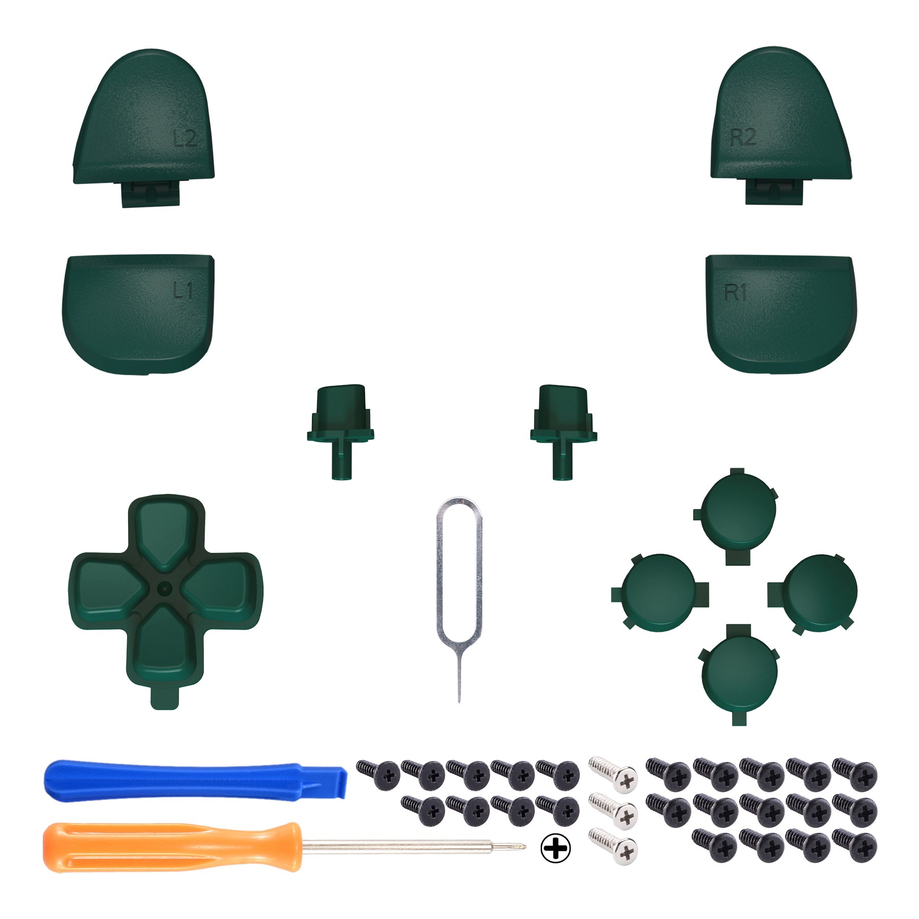 eXtremeRate Replacement Full Set Buttons Compatible with PS5 Controller BDM-030/040 - Racing Green eXtremeRate