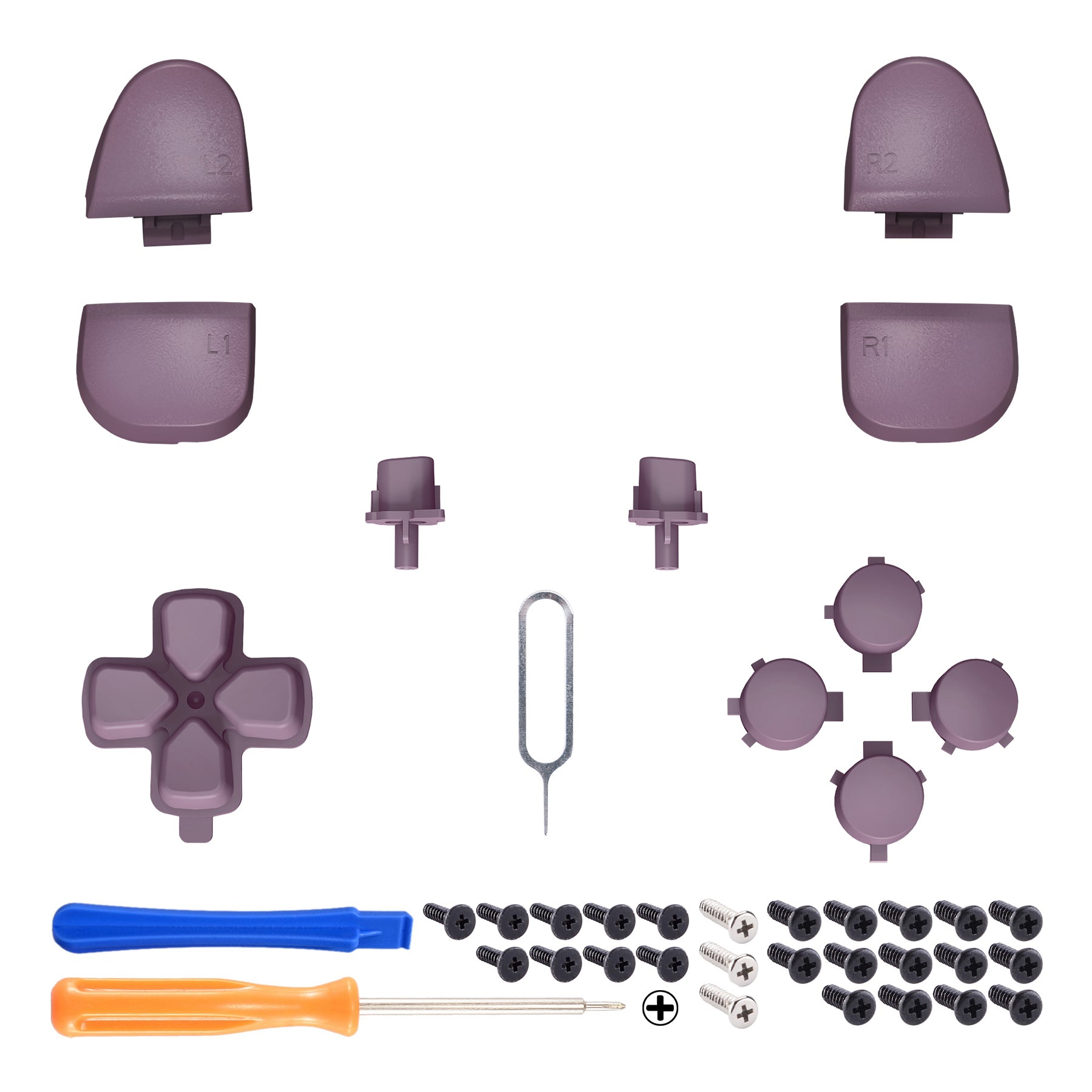 eXtremeRate Replacement Full Set Buttons Compatible with PS5 Controller BDM-030/040 - Dark Grayish Violet eXtremeRate