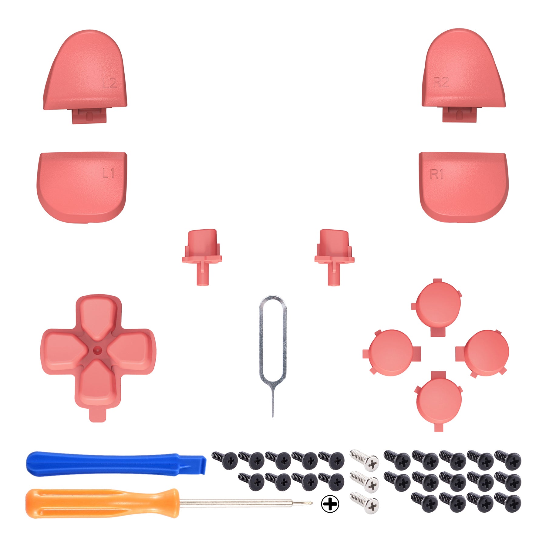 eXtremeRate Replacement Full Set Buttons Compatible with PS5 Controller BDM-030/040 - Coral eXtremeRate