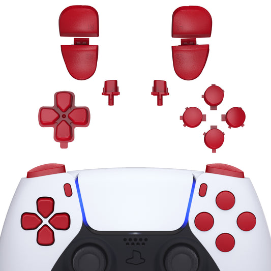 eXtremeRate Retail Replacement D-pad R1 L1 R2 L2 Triggers Share Options Face Buttons, Passion Red Full Set Buttons Compatible with ps5 Controller BDM-030 - JPF1021G3
