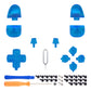 eXtremeRate Replacement Full Set Buttons Compatible with PS5 Controller BDM-030/040 - Clear Blue