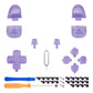 eXtremeRate Replacement Full Set Buttons Compatible with PS5 Controller BDM-030/040 - Clear Atomic Purple